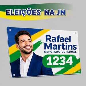 Placa de Residência Para Eleição Polionda 0,3mm  4x0 -  Colorido Frente Impressão UV  