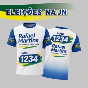 Camiseta Personalizada Eleições Helanca Plus  4x0 -  Colorido Frente 92,7% poliéster e 7,5% elastano Impressão Ultra HD 