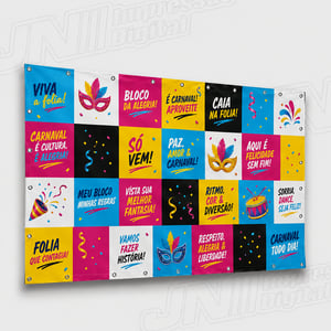 Painel Backdrop em Lona com Ilhós Lona 280g 300x300cm 4x0 -  Colorido Frente Sem enobrecimento Reforço e ilhós 