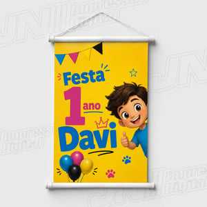 Banner Personalizado Lona Front 440g  4x0 -  Colorido Frente Sem enobrecimento Bastão e Cordão 
