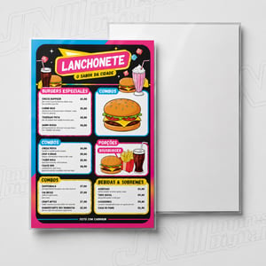 Cardápio Plastificado Couché 115g   Polaseal Refile - Corte reto 