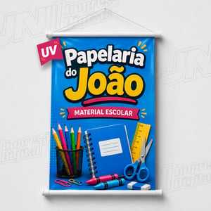 Banner Personalizado UV Lona Front 440g  4x0 -  Colorido Frente Impressão UV Bastão e Cordão 