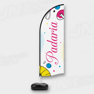 WIND BANNER KIT COMPLETO Tecido Oxford  4x4 - Colorido Frente e Verso Impressão HD Dupla-Face 