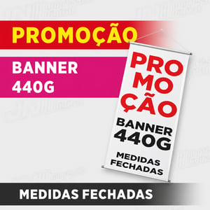 BANNER EM LONA 440G Lona 440g  Bastão e corda Sem enobrecimento Bastão e Cordão 