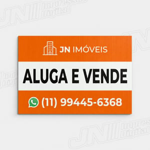 Placa Imobiliária - Polionda Polionda 3mm 40x60cm 4x0 -  Colorido Frente Impressão UV Refile (Corte Reto) 