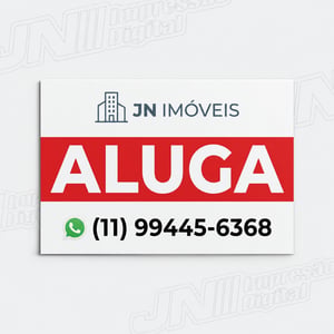 Placa Imobiliária - Ps 1mm Ps Branco 40x60cm 4x0 -  Colorido Frente Impressão UV Refile (Corte Reto) 