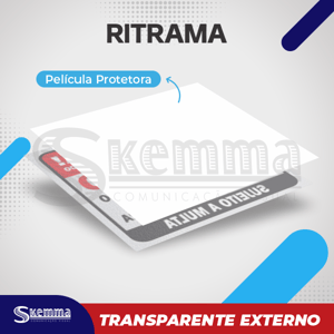 Adesivo RITRAMA TRANSPARENTE LAMINADO Uso externo   Ritrama BRILHO Com Laminação Branca 