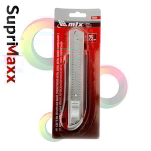 Estilete Lâmina Retrátil Reforçada com Guia de Metal, Corpo Emborrachado 25mm MTX - Precisão e Segurança em Cada Corte #2 Estilete Lâmina Retrátil Reforçada com Guia de Metal, Corpo Emborrachado 25mm MTX - Precisão e Segurança em Cada Corte #3 E