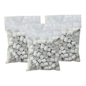 Ponteiras Para Banners e Faixas Branco Plástico 16mm | 19mm | 23mm    As ponteiras plásticas melhoram a fixação da lona ou do tecido em exposição, além de esconder as pontas dos cabos em acabamento de banners e faixas