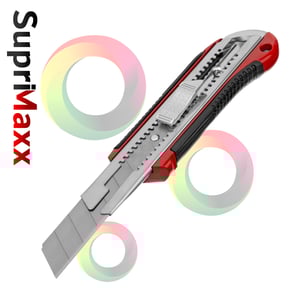 Estilete Lâmina Retrátil Reforçada com Guia de Metal, Corpo Emborrachado 25mm MTX - Precisão e Segurança em Cada Corte #2 Estilete Lâmina Retrátil Reforçada com Guia de Metal, Corpo Emborrachado 25mm MTX - Precisão e Segurança em Cada Corte #3 E