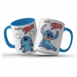 CANECA DE PORCELANA COM ALÇA E FUNDO COLORIDO PERSONALIZADA