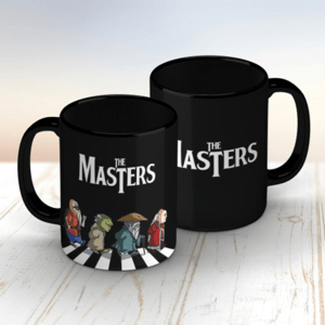 CANECA DE PORCELANA PRETA COM TARJA BRANCA PERSONALIZADA