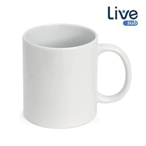 CANECA DE PORCELANA BRANCA PERSONALIZADA Porcelana Branca Live AAA area de impressão 200x92mm Impressão Colorida Sublimação  