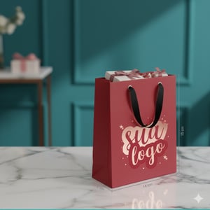 SACOLA M Papel Ofset 180GR/Kraft 180GR/Duplex 190GR 24x35,5x10    Alça Separada das Sacolas/SEM ILHÓS