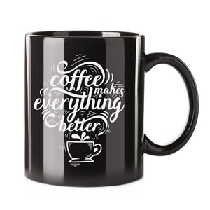 Caneca Mágica Personalizada Porcelana Termosensível 96x150mm Preta Fosco Sublimação  