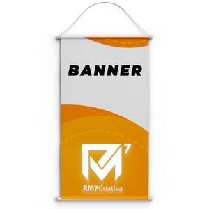 Banner Lona 440g  4x0 Brilho Madeira e cordinha 