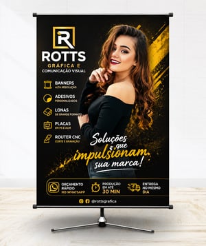 BANNERS E FAIXAS LONA 380GRS PERSONALIZADO 4x0  Madeira, cordinha e ponteiras 