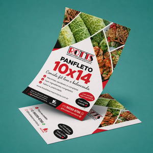 FLYERS / FOLHETOS Couché Brilho 90g/m² 10X14 CM 4X4 Sem Revestimento Corte Reto 