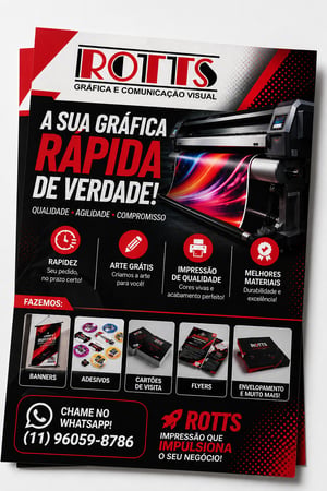 FLYERS / FOLHETOS Couché Brilho 90g/m² 10X14 CM 4X0 Sem Revestimento Corte Reto 
