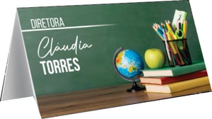 Prisma de Mesa PS 1mm 26x11cm 4x0 Impressão Uv Corte Reto com dobra 