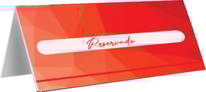 Prisma de Mesa PS 1mm 35x11cm 4x0 Impressão Uv Corte Reto com dobra 