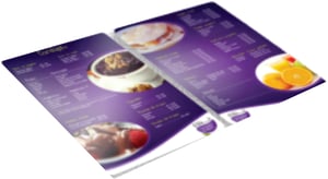 Cardápio no PS | 4x4 PS 2mm  4x4 cores | CMYK Placa adesivada e laminada Cantos arrendondados Fácil de limpar , não quebra e não amassa