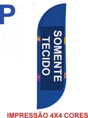 Tecido Wind Banner P Tecido Tactel - P 155x65cm - P 4x4  sem Base Somente o tecido. Confira o gabarito.