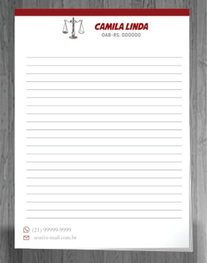 Papel Timbrado Papel Offset 90g 21,0x29,7 cm 4x0 Impressão Tinta Pigmentada Refile e Cola 