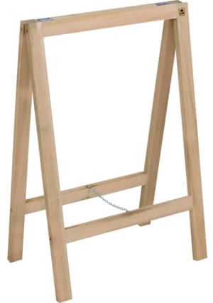 Estrutura Cavalete Estrutura montada    Madeira e Dobradiça 