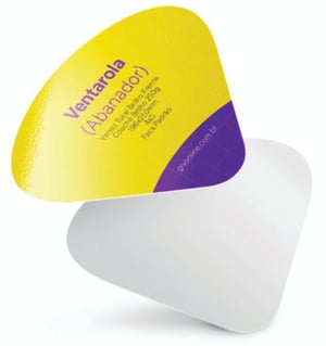 Ventarola em Cartão 250gr Cartão 250gr 250x196mm 4x0 Cores  Corte especial Ventarola - Verniz Total Frente / Papel cartão 250gr / Formato 250x196mm / Impresso frente com o verso em branco