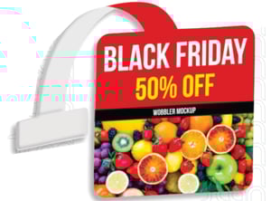 WOBBLER Ps 0,5 mm 30X15cm 4X0 Impressão Fosca UV Corte completo - personalizado Envie conforme informa o gabarito