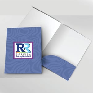 Pastas em Couchê 300 - Verniz Localizado Couchê 300 440x302mm 4x0 BOPP e Vinco e bolso  Pastas pgto à vista PIX