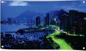 Lona Impressa - 280 gr Promocional Fosca Promocional 1000x1000 fios Tam.Variados 4x0 Impressão Solvente  