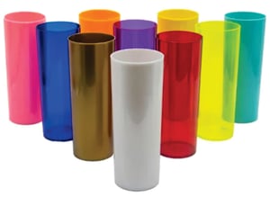 Long Drink Plástico Transparente As cores pode ter variações 4 cores Adesivo  