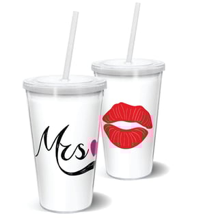 Copo 550ml com Canudo Polipropileno  Impressão Colorida   