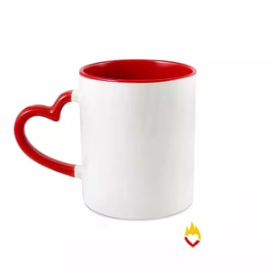 Caneca Alça Coração - Interior e Alça - 325 ml
