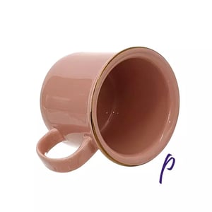 Caneca Perla - 240ml - Tipo Esmaltada (Borda Dourada)