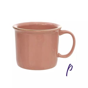 Caneca Perla - 240ml - Tipo Esmaltada (Borda Dourada)