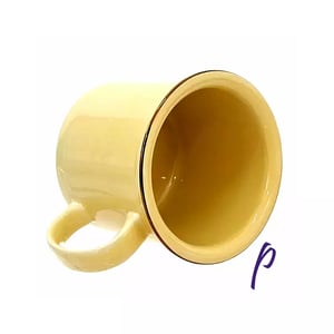 Caneca Perla - 240ml - Tipo Esmaltada (Borda Dourada)