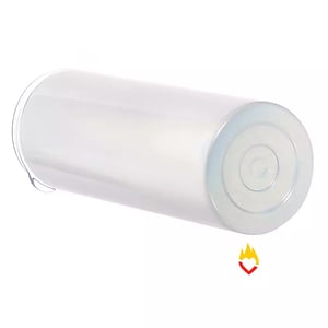 Copo Inox Tumbler - 600ml - Skinny - Branca - Térmico - Parede Dupla - Canudo Plástico