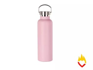 Garrafa Inox Leiteira - 500ml - Fosca - Parede Dupla - Térmica - Tampa Bambu