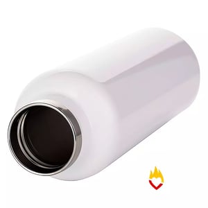Garrafa Inox Leiteira - 500ml - Fosca - Parede Dupla - Térmica - Tampa Bambu