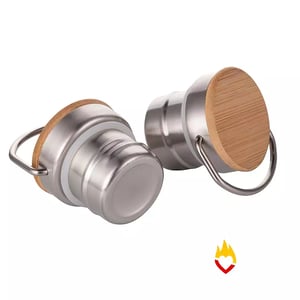 Garrafa Inox Leiteira - 500ml - Fosca - Parede Dupla - Térmica - Tampa Bambu
