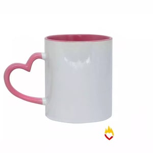 Caneca Alça Coração - Interior e Alça - 325 ml