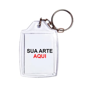Chaveiro em acrílico - Frente Acrílico 2mm 3,5x4,5cm 4x0 DTF Verniz UV 