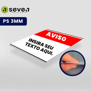 PLACA PS 3MM - COM ADESIVO VINIL PS 3MM m²   Corte reto 
