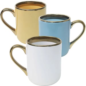 Caneca Imperial - Alça e Borda Dourada - 325ml Cerâmica     