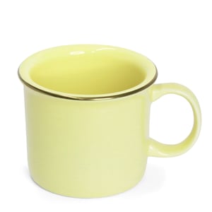 Caneca Perla - 240ml - Tipo Esmaltada (Borda Dourada) Cerâmica     