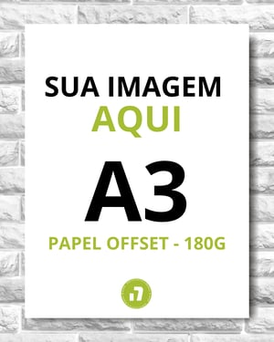 IMPRESSÃO PAPEL OFFSET 180G - A3  30x42cm    