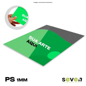 PLACA PS 1MM - COM IMPRESSÃO DTF PS 1MM m²  IMPRESSÃO DTF Corte reto 